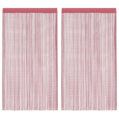 Koordgordijnen 2 st 100x250 cm roze