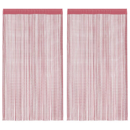 Koordgordijnen 2 st 140x250 cm roze