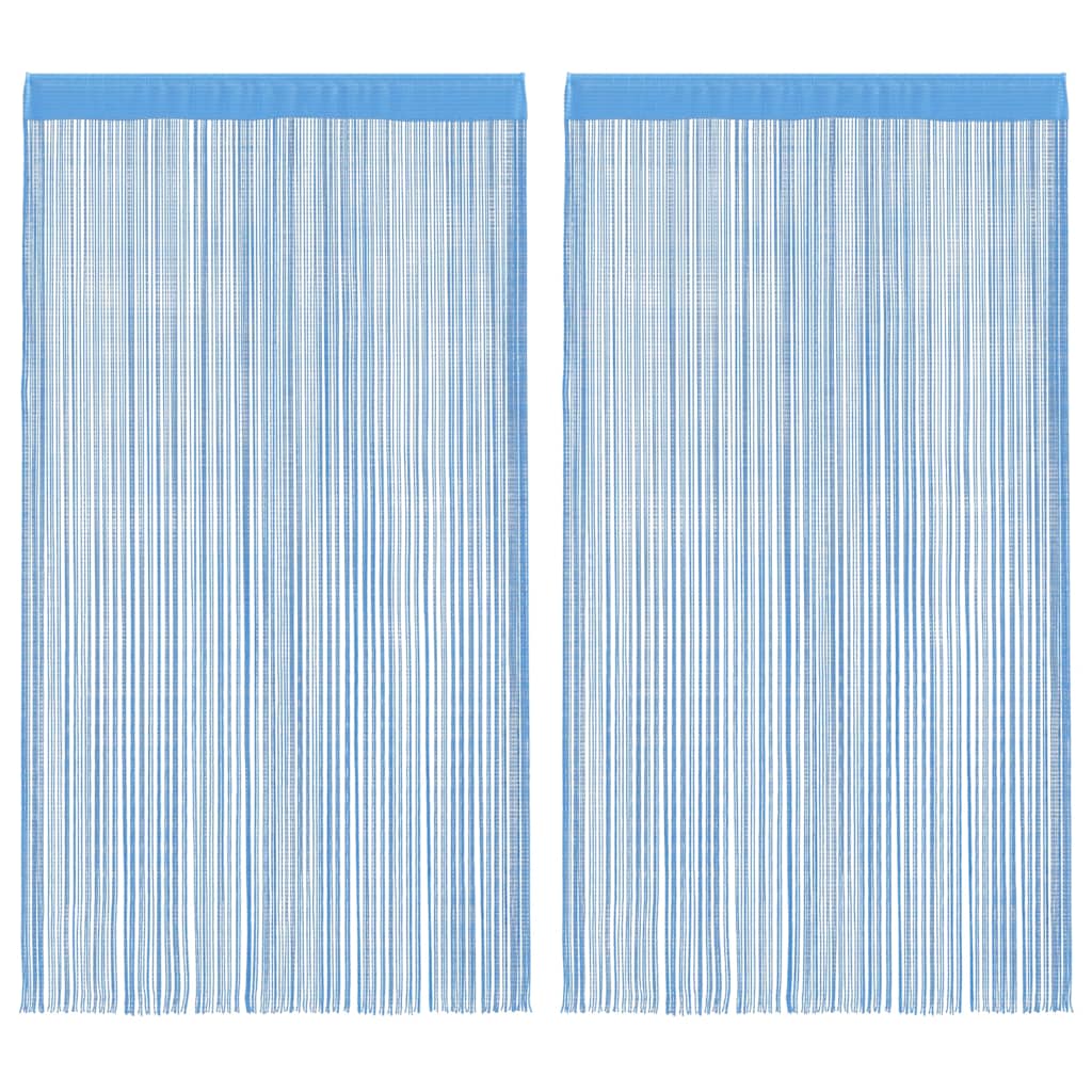 Koordgordijnen 2 st 100x250 cm lichtblauw