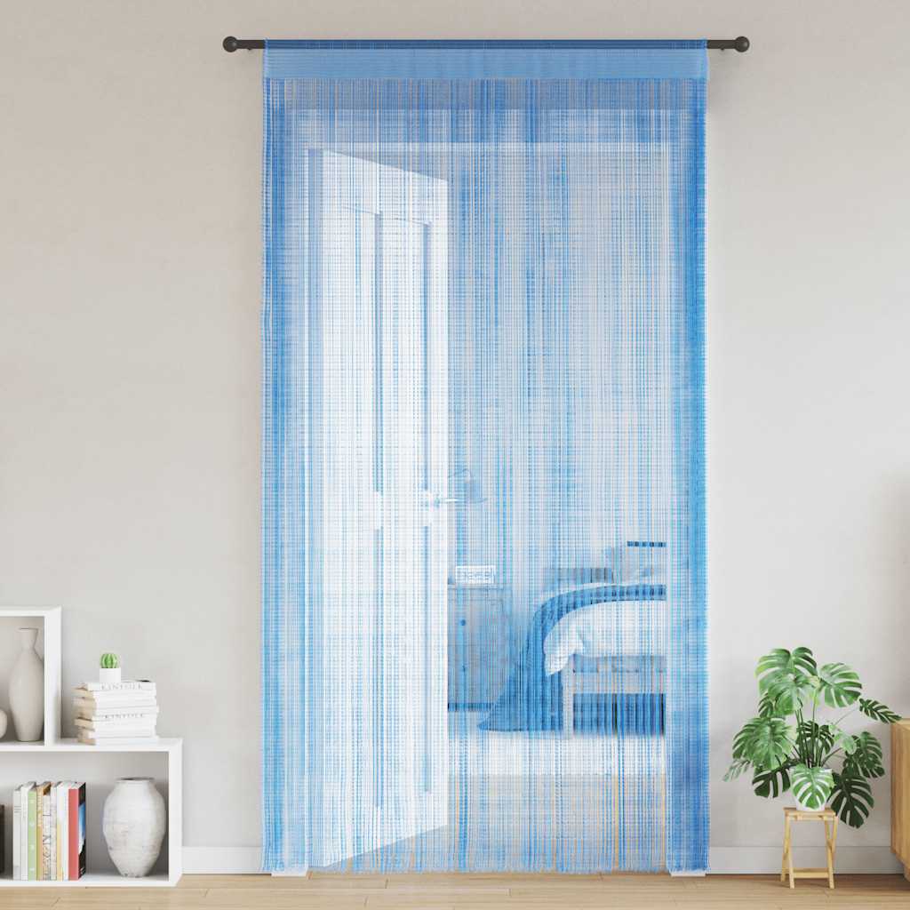 Koordgordijnen 2 st 100x250 cm lichtblauw
