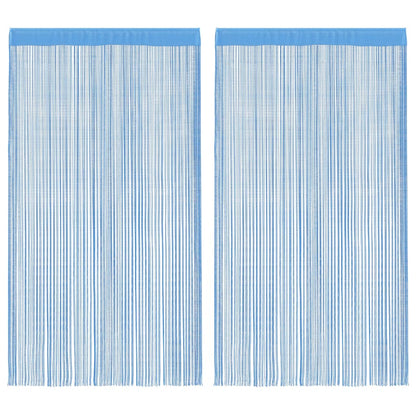 Koordgordijnen 2 st 140x250 cm lichtblauw