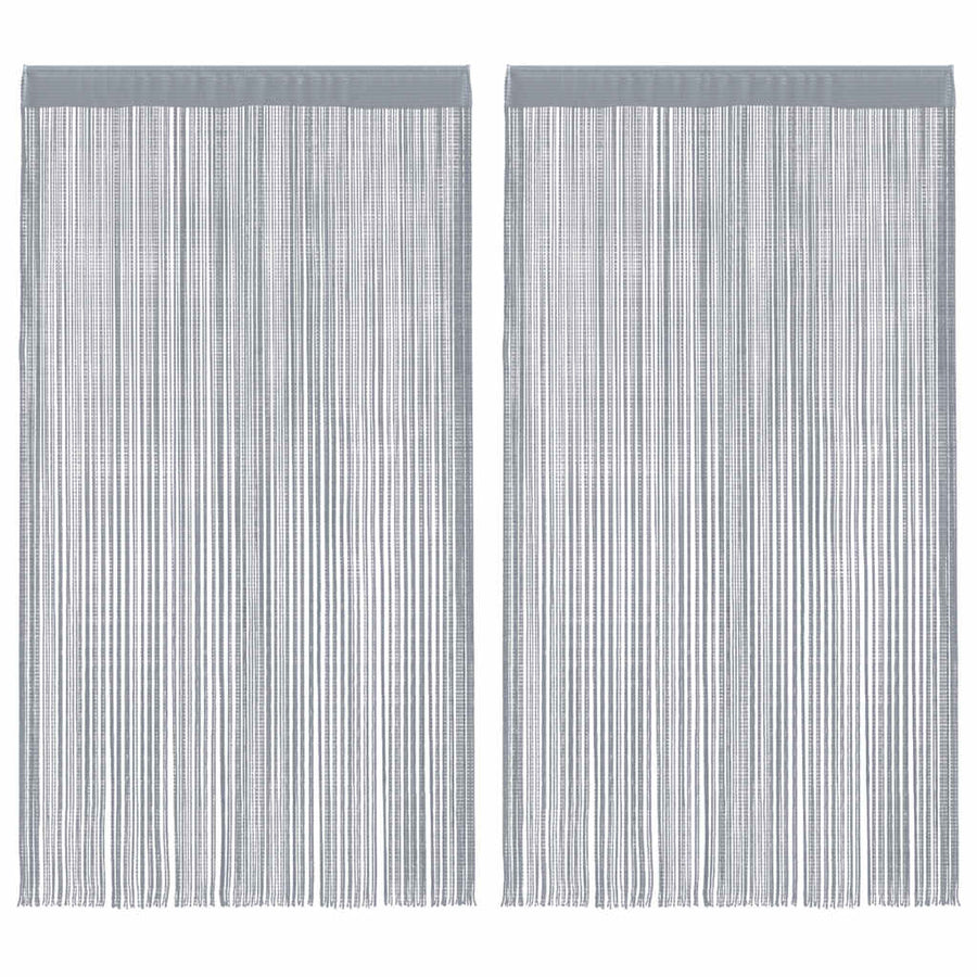 Koordgordijnen 2 st 100x250 cm lichtgrijs