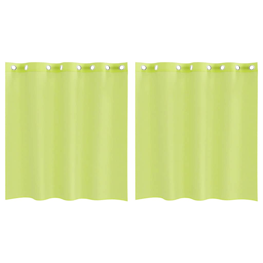 Gordijnen Voile met doorvoertules 2 st 140x140 cm appelgroen