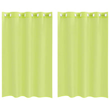 Gordijnen voile met doorvoertules 2 st 140x175 cm appelgroen