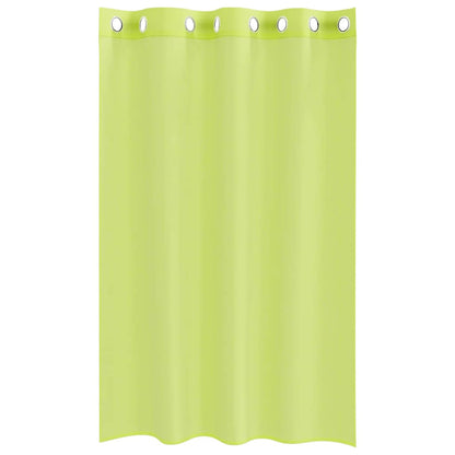 Gordijnen voile met doorvoertules 2 st 140x175 cm appelgroen