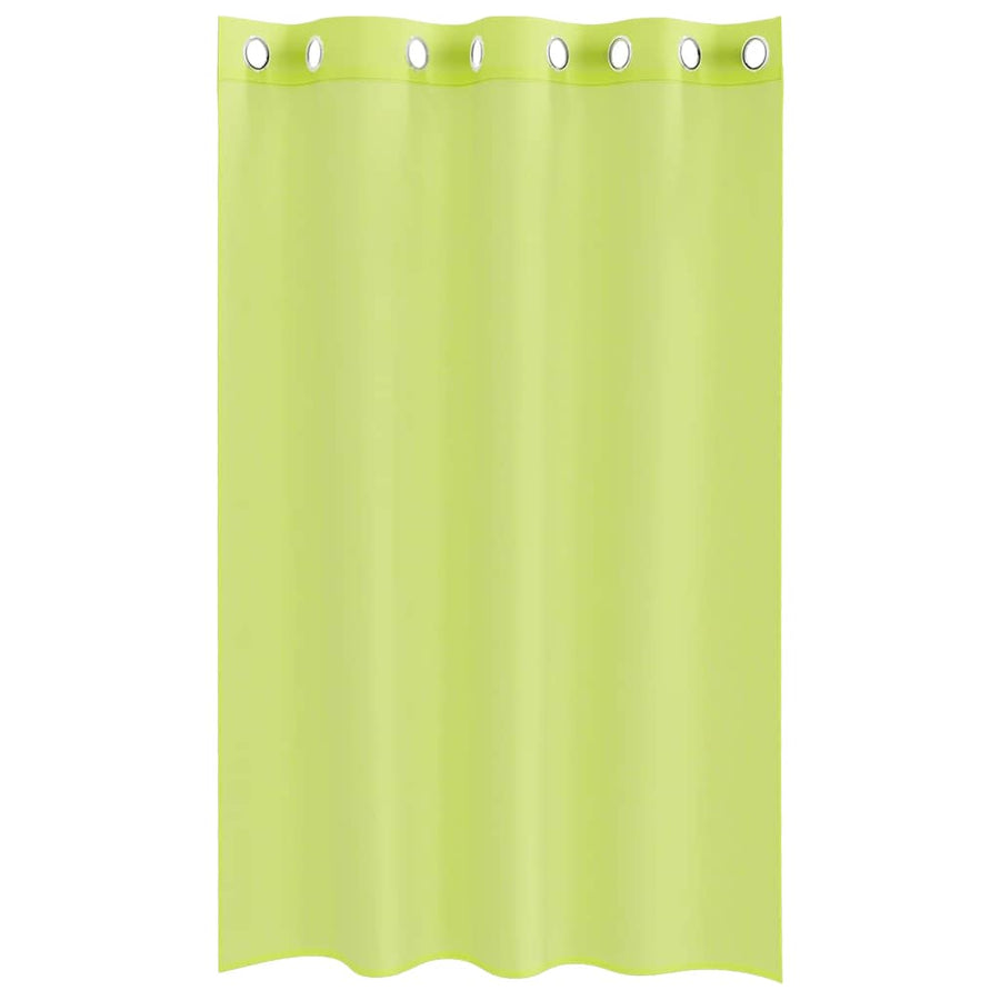 Gordijnen voile met doorvoertules 2 st 140x175 cm appelgroen