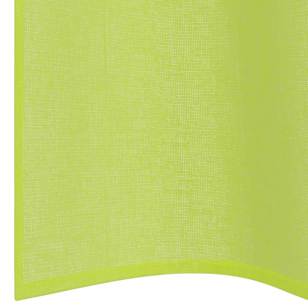 Gordijnen voile met doorvoertules 2 st 140x175 cm appelgroen
