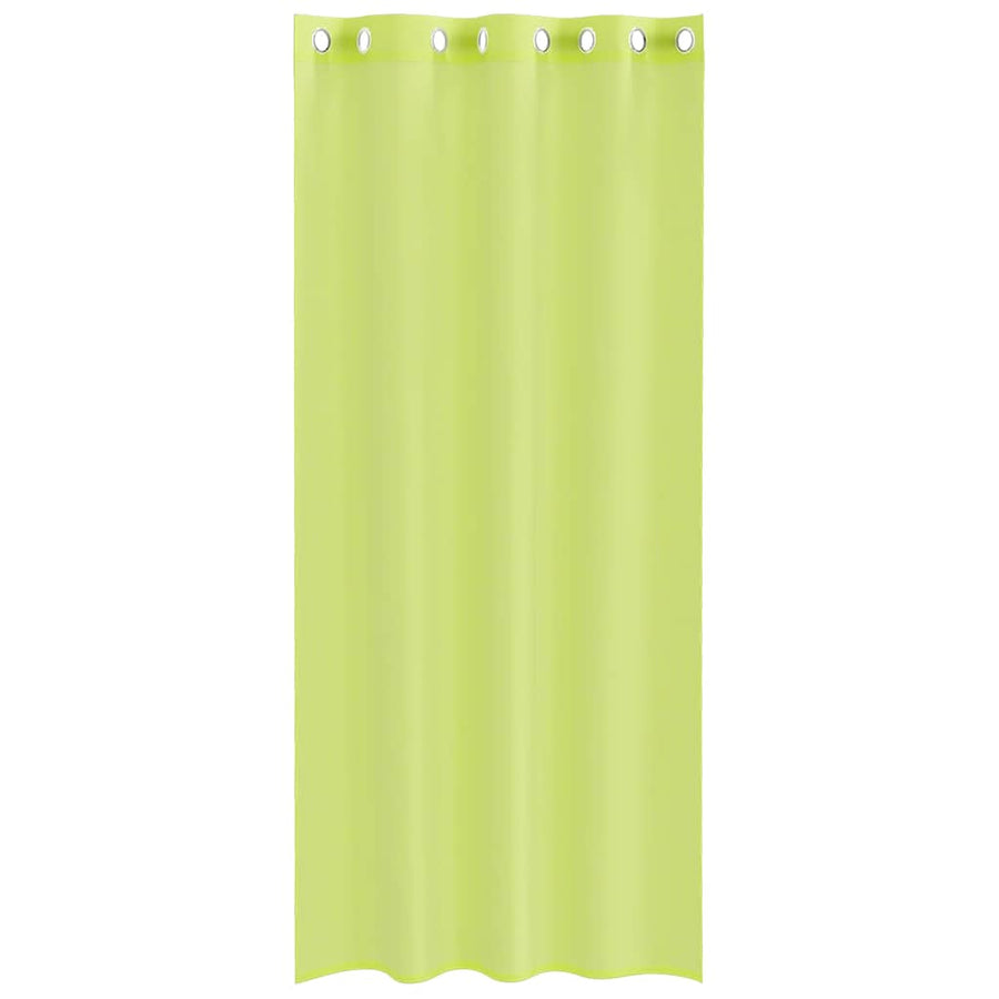 Gordijnen voile met doorvoertules 2 st 140x225 cm appelgroen