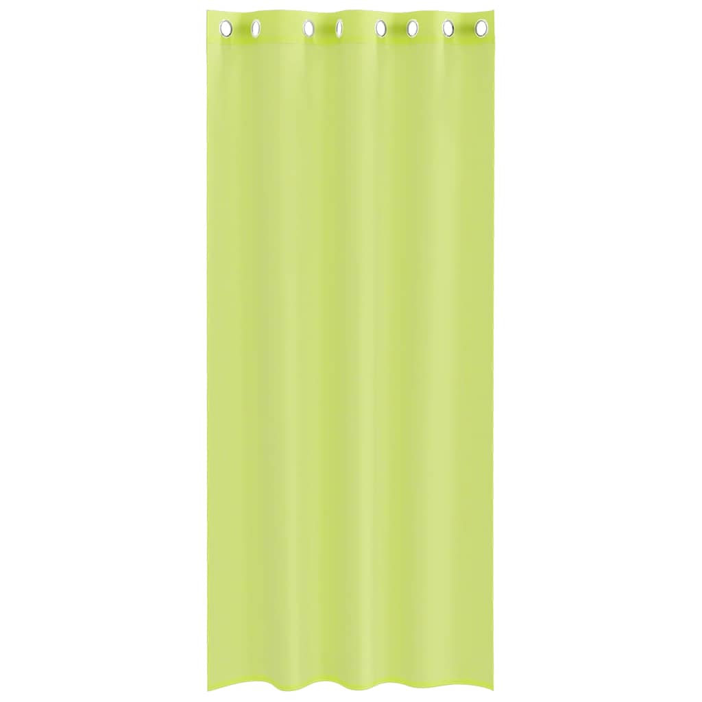 Gordijnen voile met doorvoertules 2 st 140x245 cm appelgroen