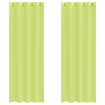 Gordijnen Voile met doorvoertules 2 st 140x260 cm appelgroen