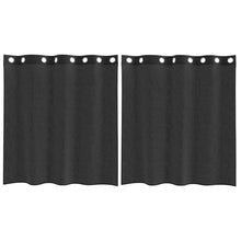 Gordijnen voile met doorvoertules 2 st 140x140 cm zwart