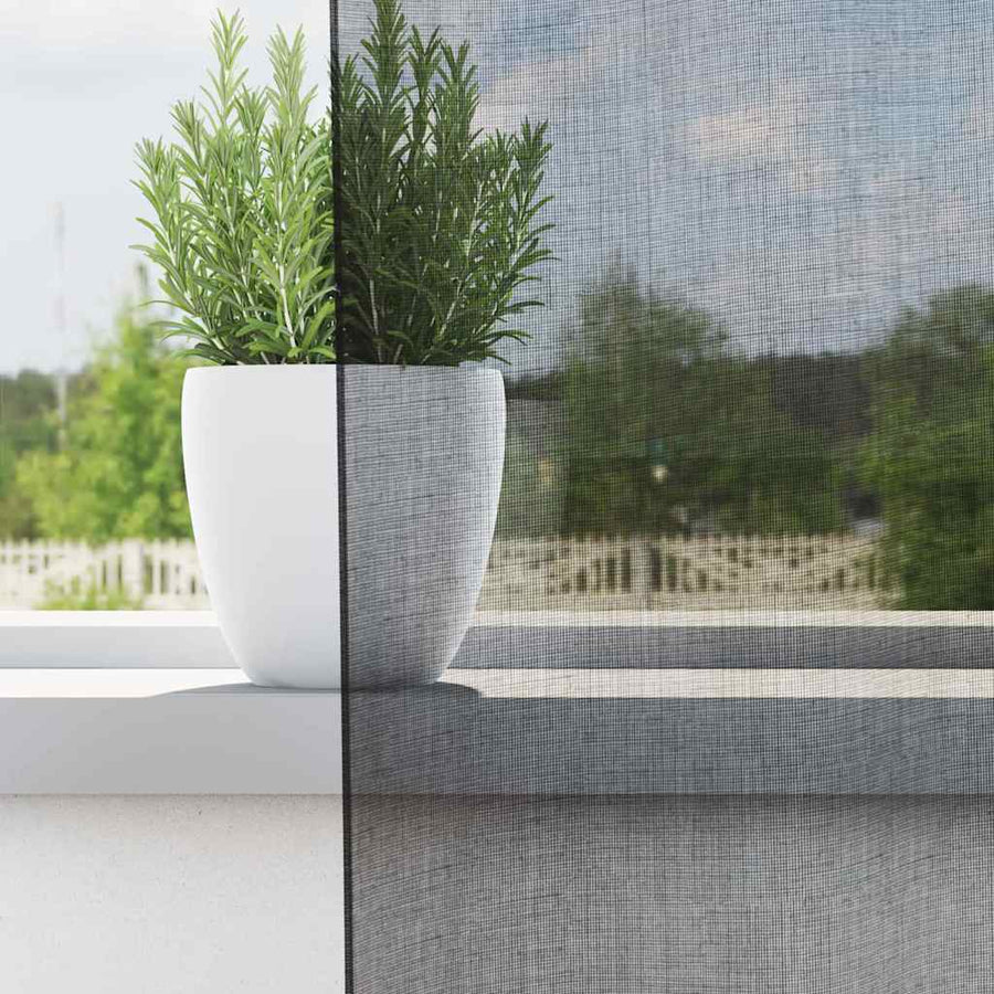 Gordijnen voile met doorvoertules 2 st 140x140 cm zwart