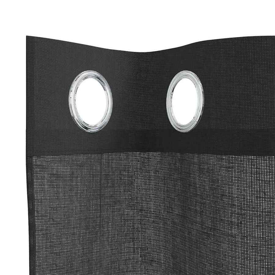 Gordijnen voile met doorvoertules 2 st 140x140 cm zwart