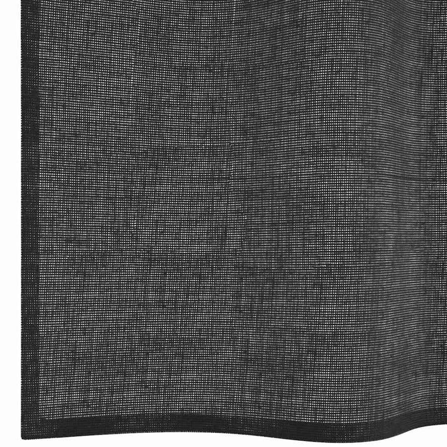 Gordijnen voile met doorvoertules 2 st 140x140 cm zwart