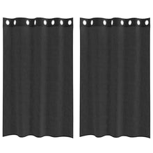 Gordijnen Voile met doorvoertules 2 st 140x175 cm zwart