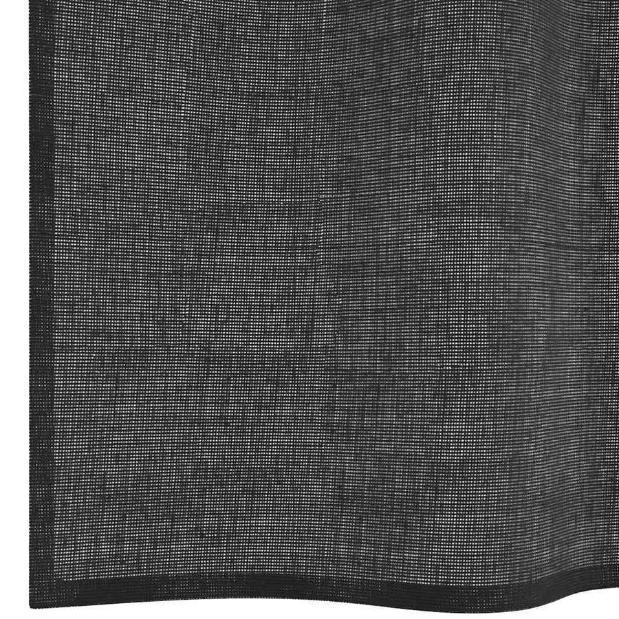 Gordijnen Voile met doorvoertules 2 st 140x175 cm zwart
