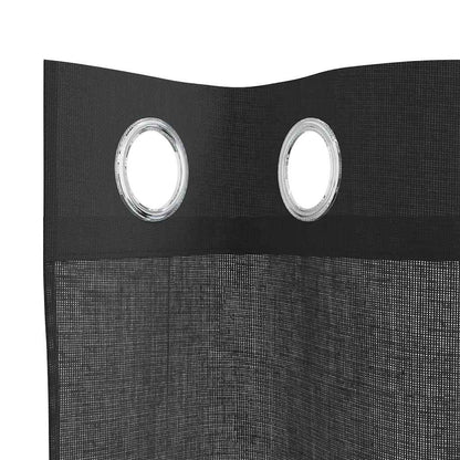 Gordijnen voile met doorvoertules 2 st 140x245 cm zwart