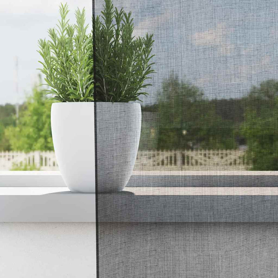 Gordijnen voile met doorvoertules 2 st 140x260 cm zwart