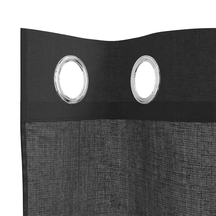 Gordijnen voile met doorvoertules 2 st 140x260 cm zwart