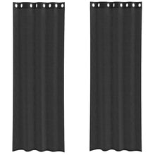 Gordijnen voile met doorvoertules 2 st 140x300 cm zwart