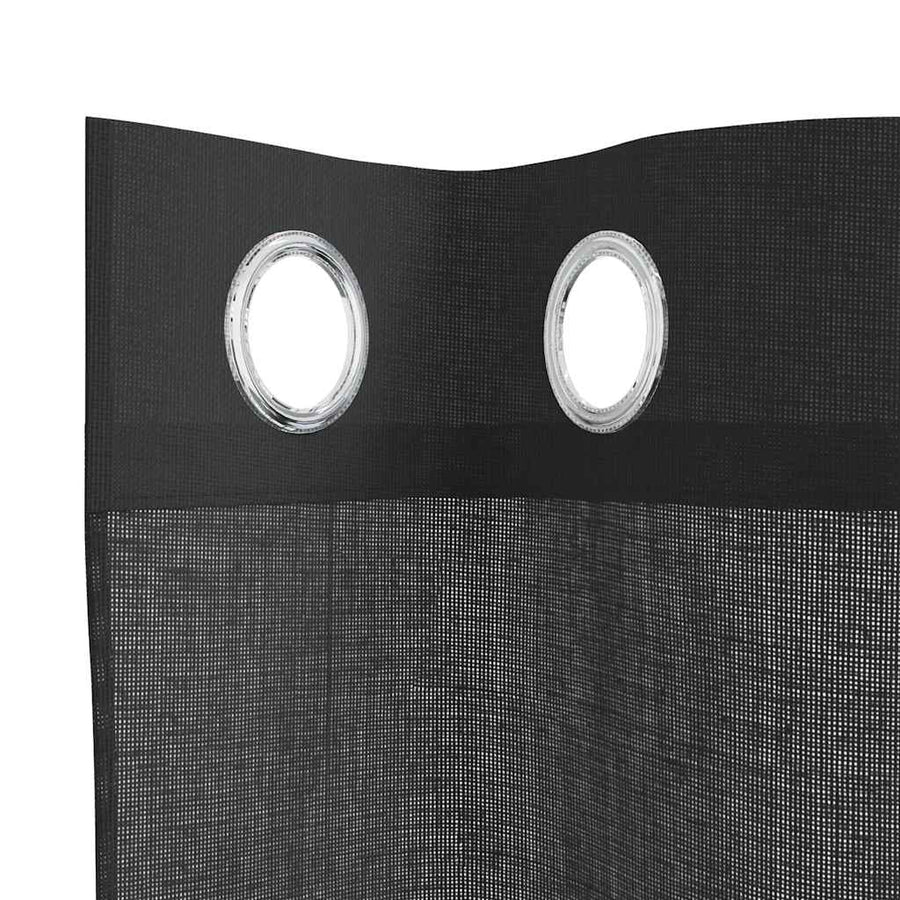 Gordijnen voile met doorvoertules 2 st 140x300 cm zwart