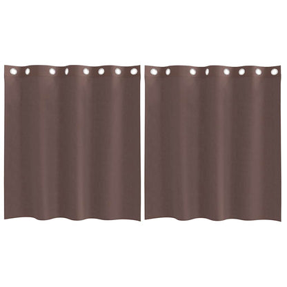 Gordijnen voile met doorvoertules 2 st 140x140 cm bruin