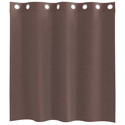 Gordijnen voile met doorvoertules 2 st 140x140 cm bruin
