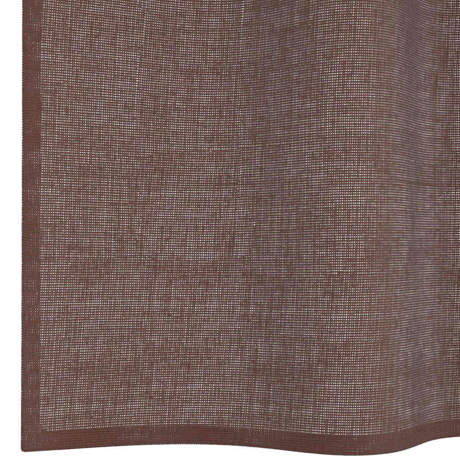 Gordijnen voile met doorvoertules 2 st 140x175 cm bruin
