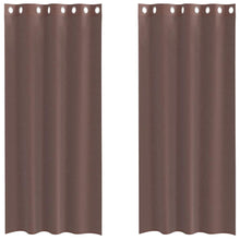 Gordijnen voile met doorvoertules 2 st 140x225 cm bruin
