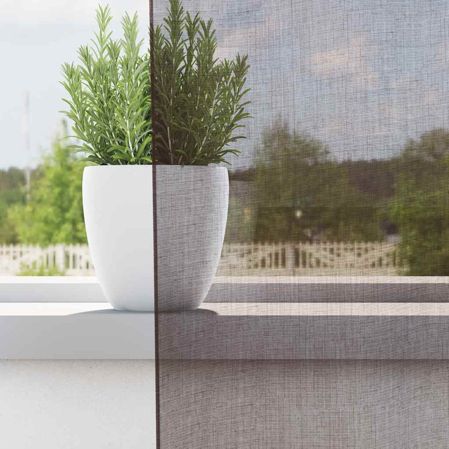 Gordijnen voile met doorvoertules 2 st 140x225 cm bruin
