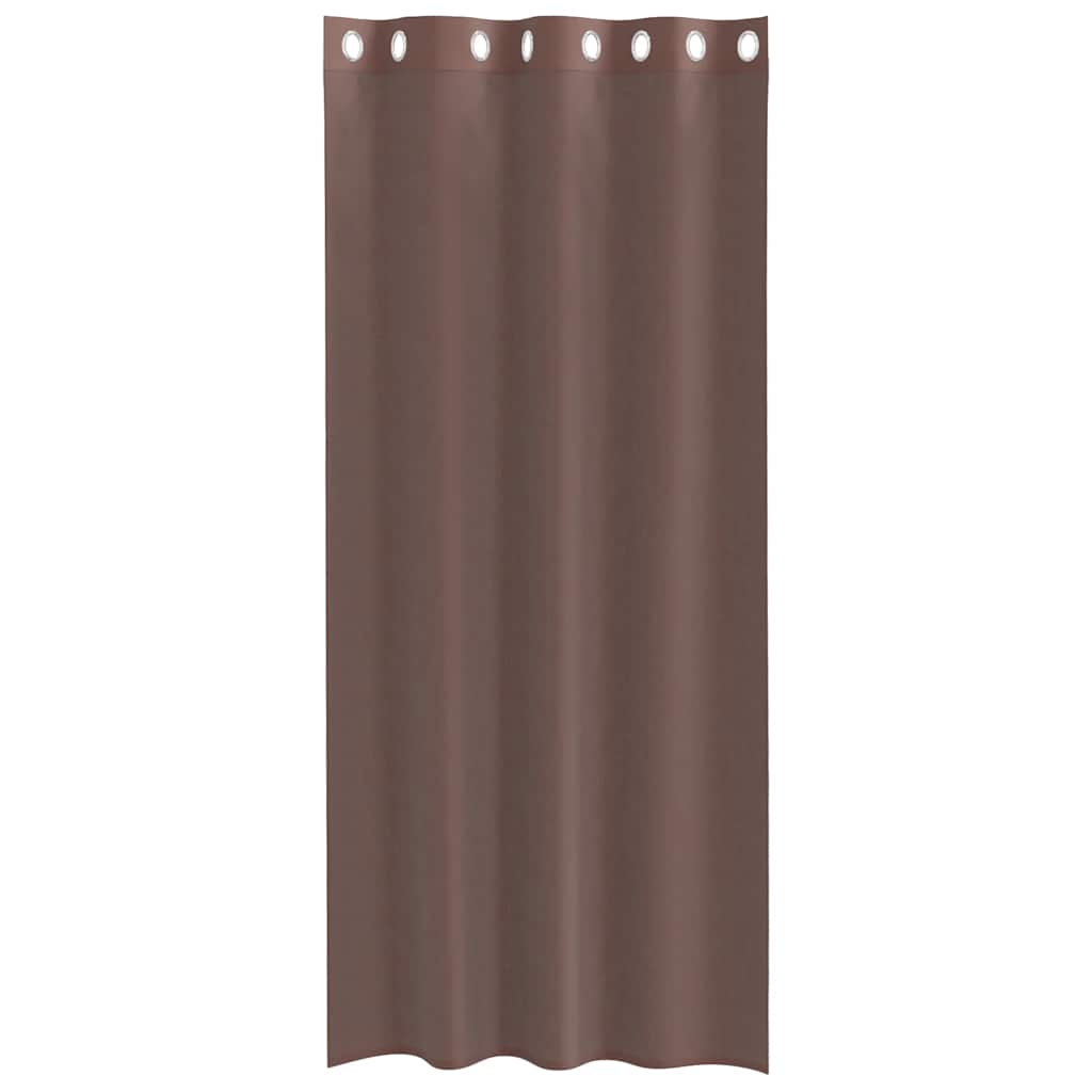 Gordijnen voile met doorvoertules 2 st 140x225 cm bruin