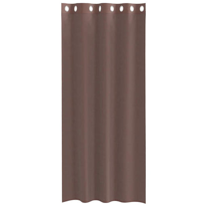 Gordijnen voile met doorvoertules 2 st 140x225 cm bruin