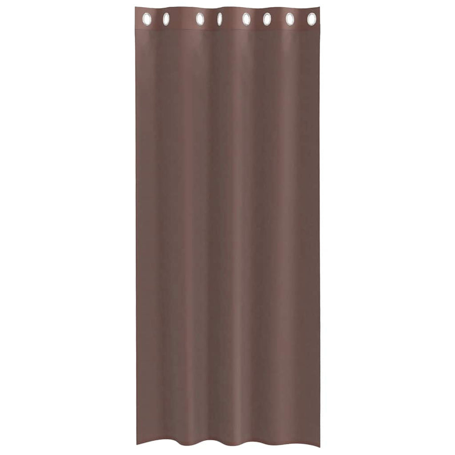 Gordijnen voile met doorvoertules 2 st 140x225 cm bruin