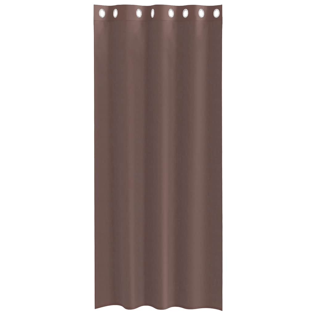 Gordijnen Voile met doorvoertules 2 st 140x245 cm bruin