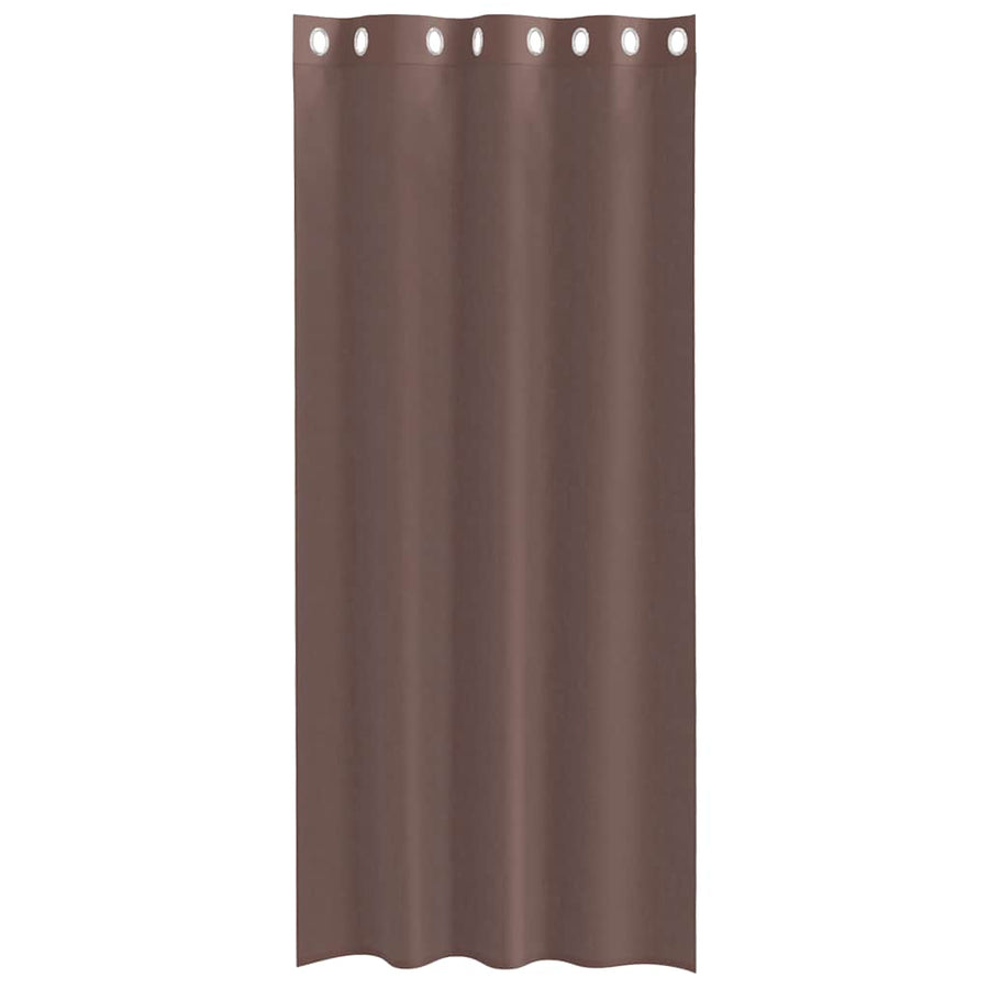 Gordijnen Voile met doorvoertules 2 st 140x245 cm bruin