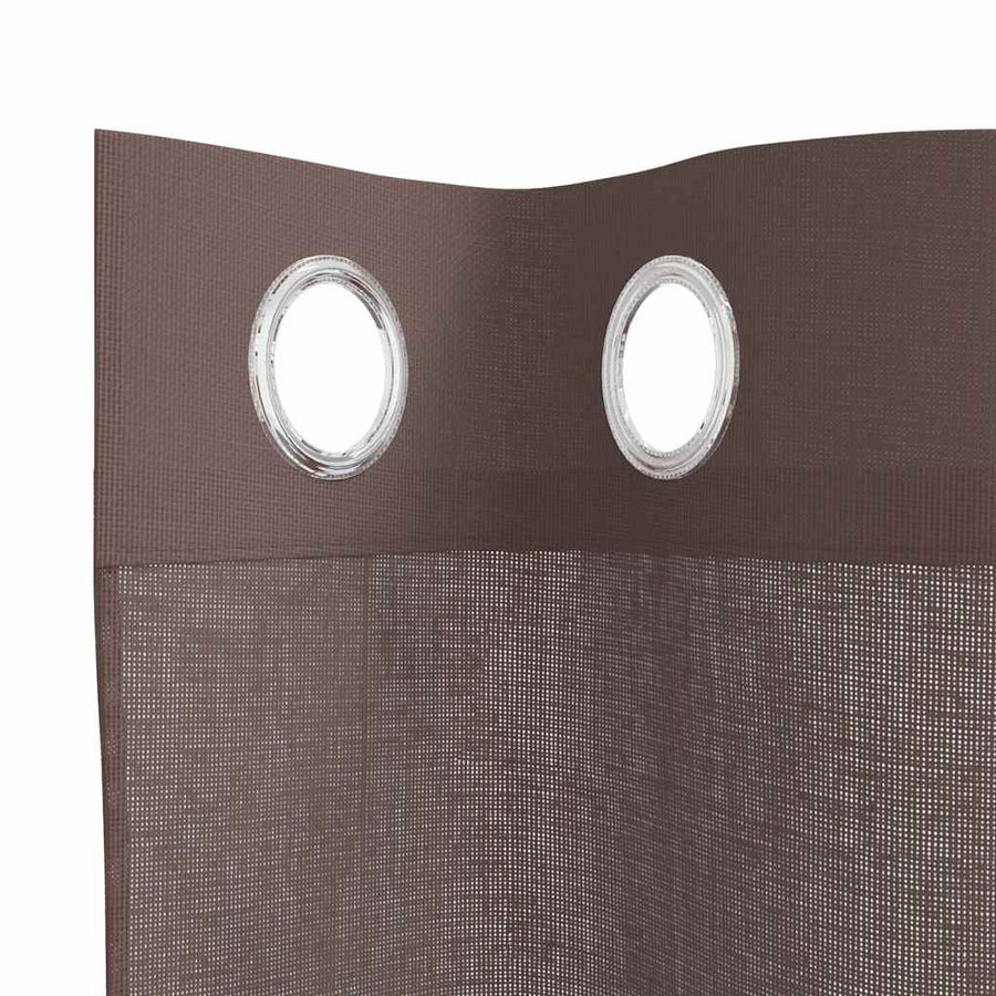 Gordijnen Voile met doorvoertules 2 st 140x245 cm bruin