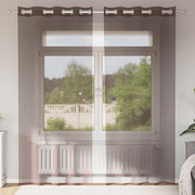 Gordijnen voile 2 st 140x245 cm bruin