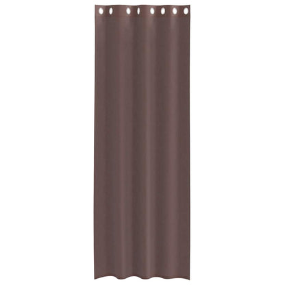 Gordijnen voile met doorvoertules 2 st 140x260 cm bruin