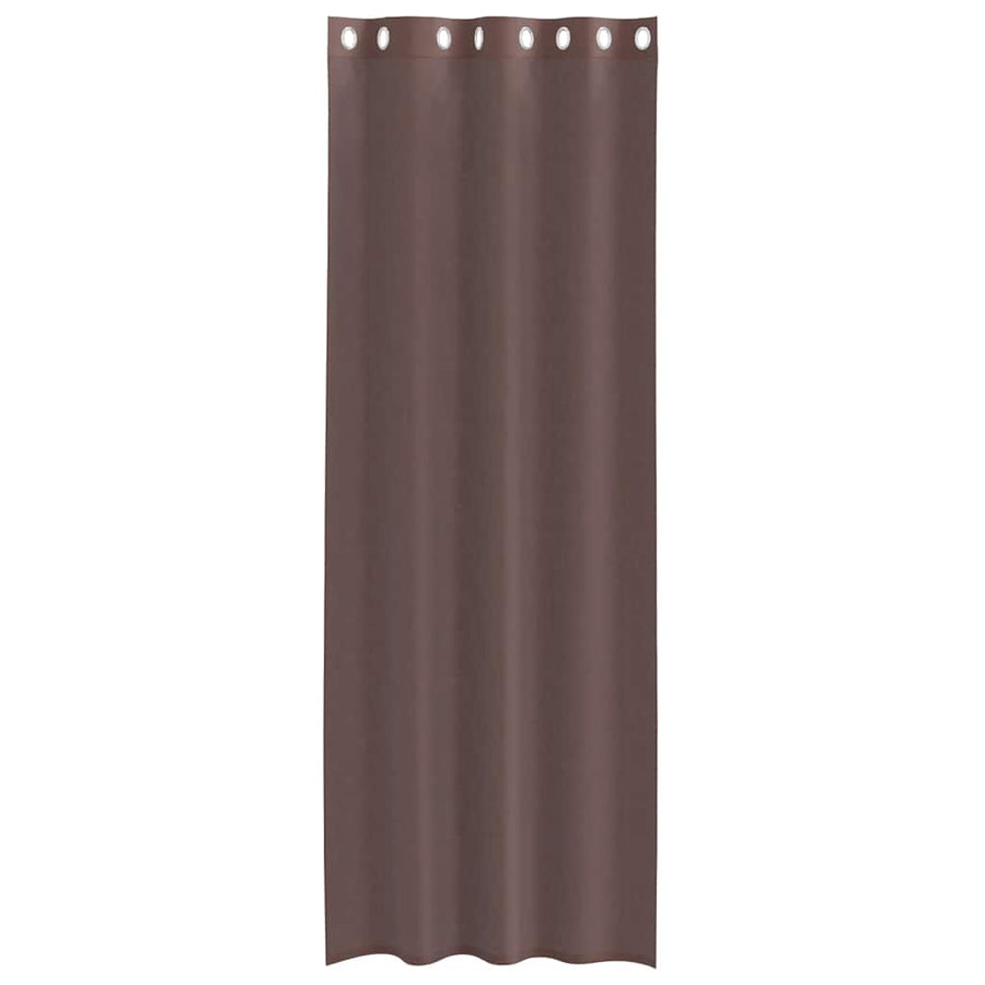 Gordijnen voile met doorvoertules 2 st 140x260 cm bruin