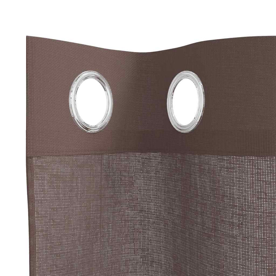 Gordijnen voile met doorvoertules 2 st 140x260 cm bruin