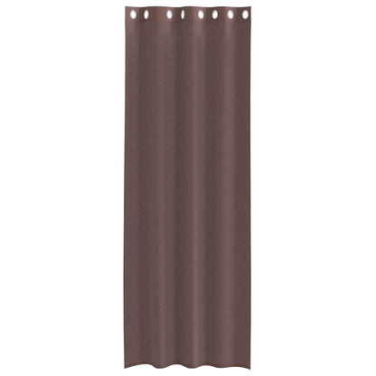 Gordijnen voile met doorvoertules 2 st 140x300 cm bruin