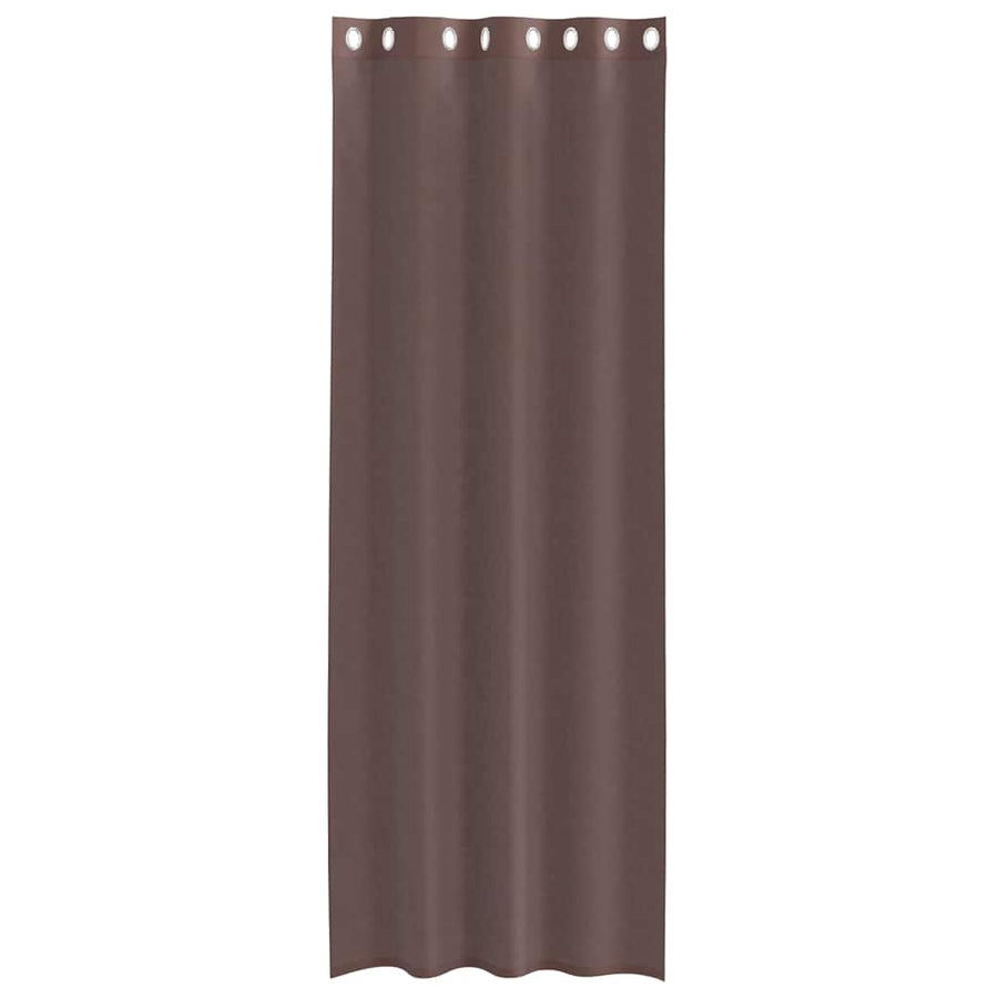 Gordijnen voile met doorvoertules 2 st 140x300 cm bruin