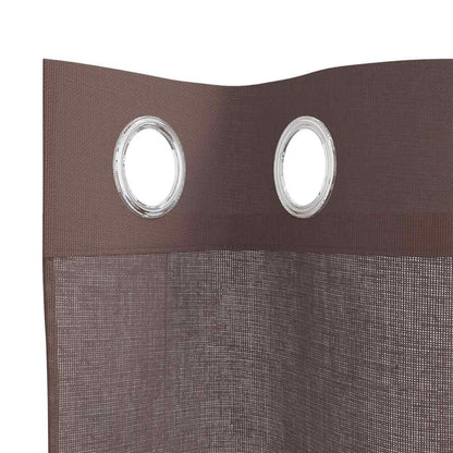 Gordijnen voile met doorvoertules 2 st 140x300 cm bruin
