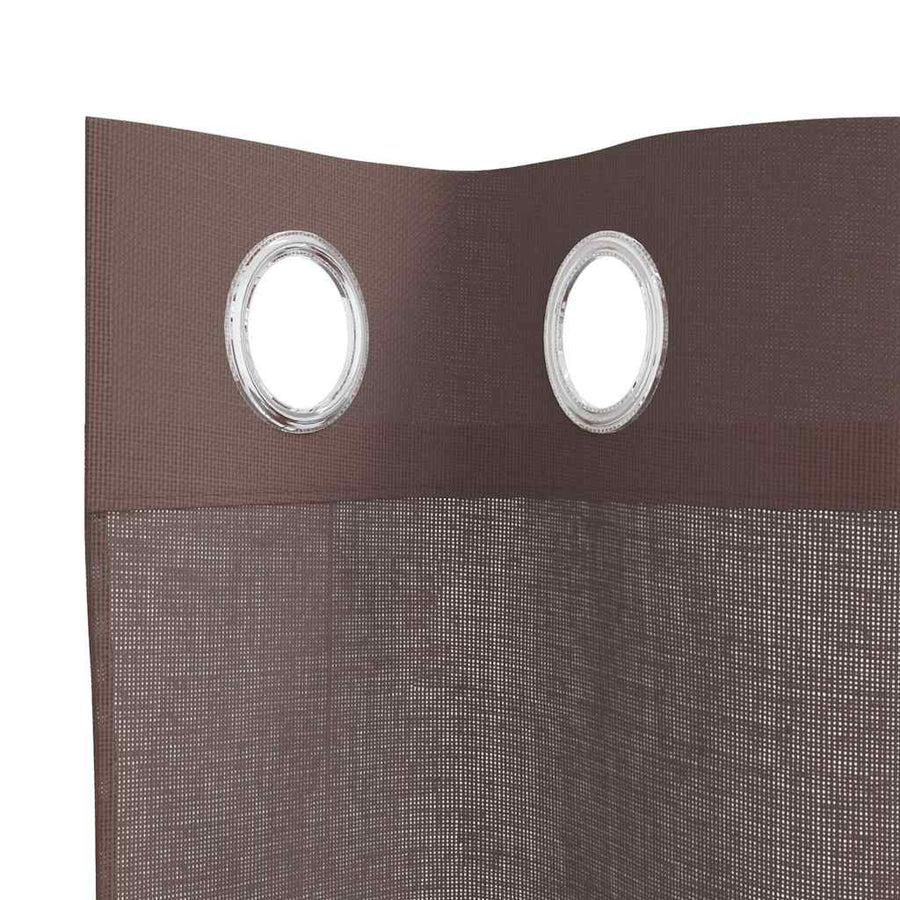 Gordijnen voile met doorvoertules 2 st 140x300 cm bruin