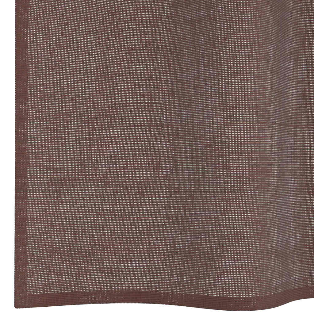 Gordijnen voile met doorvoertules 2 st 140x300 cm bruin