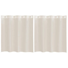 Gordijnen voile met doorvoertules 2 st 140x140 cm crèmekleurig