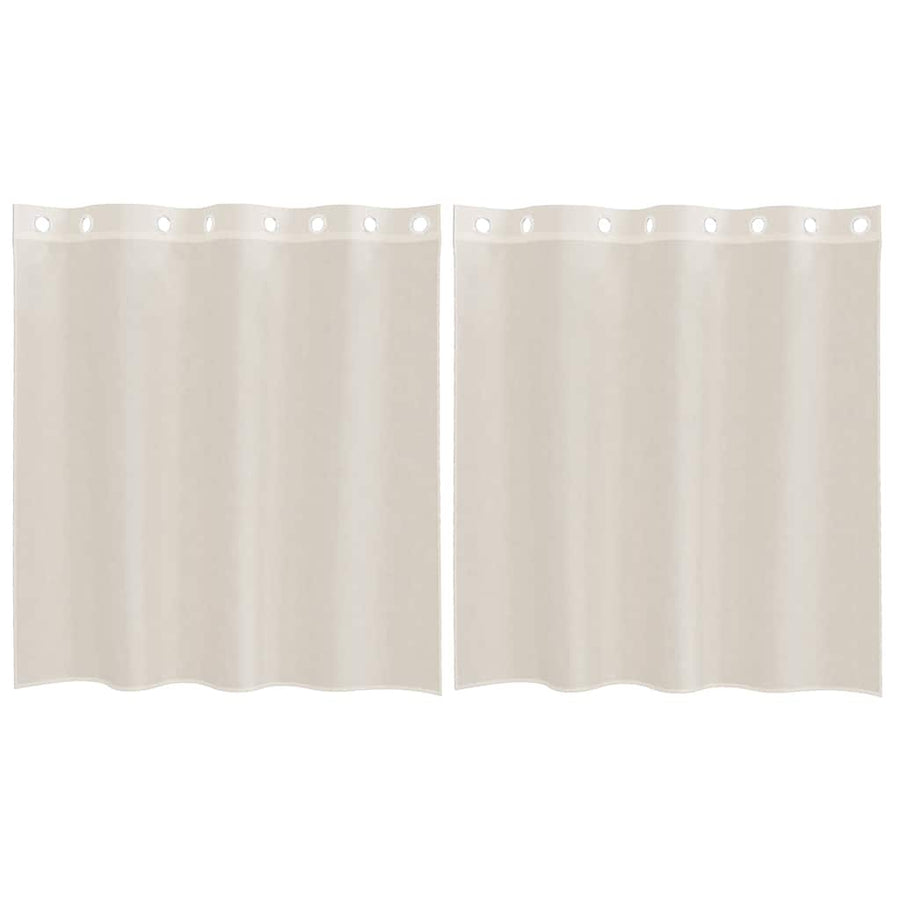 Gordijnen voile met doorvoertules 2 st 140x140 cm crèmekleurig