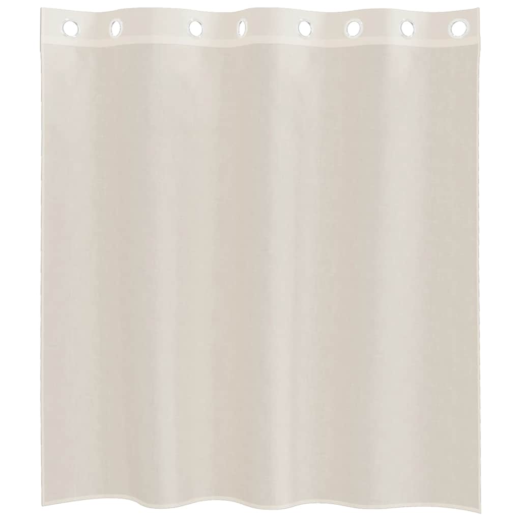 Gordijnen voile met doorvoertules 2 st 140x140 cm crèmekleurig