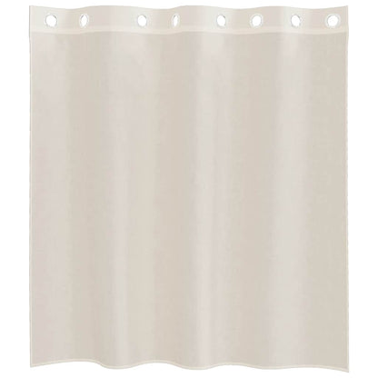 Gordijnen voile met doorvoertules 2 st 140x140 cm crèmekleurig