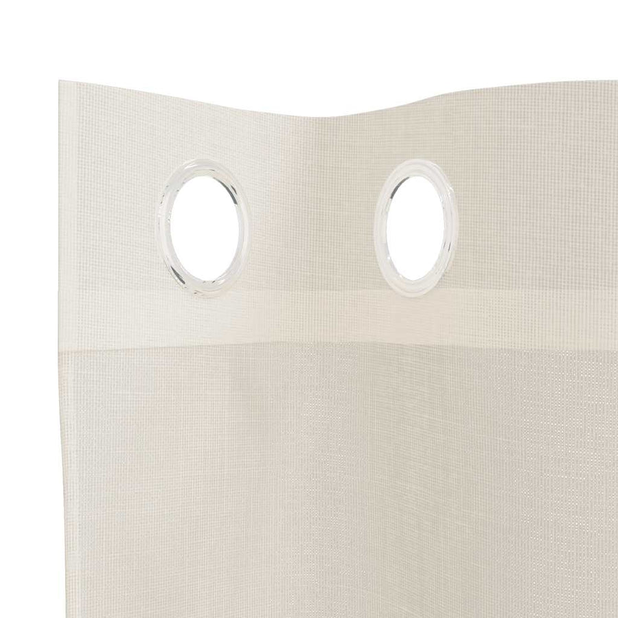 Gordijnen voile met doorvoertules 2 st 140x140 cm crèmekleurig